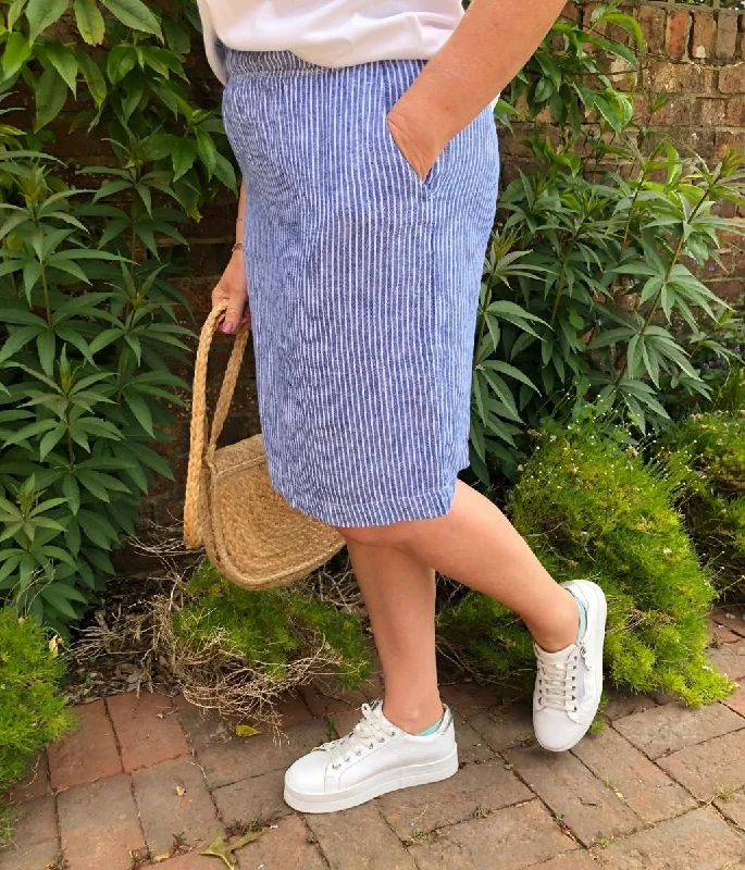 Striped Linen Blend Skirt