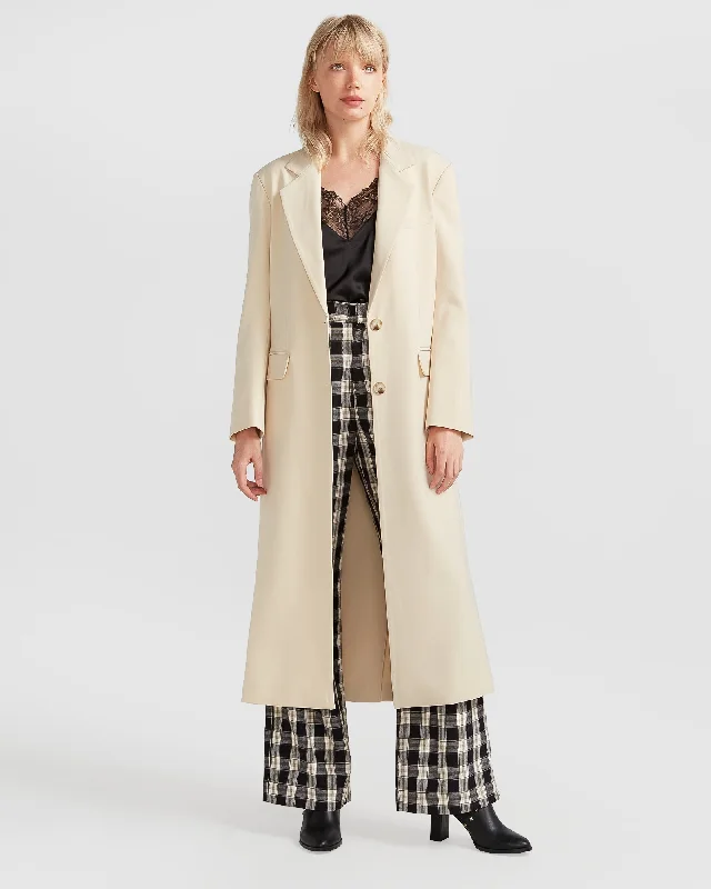 Transcendent Asymmetric Split Hem Coat