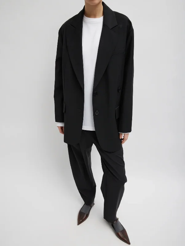 Tropical Wool Liam Blazer in Black