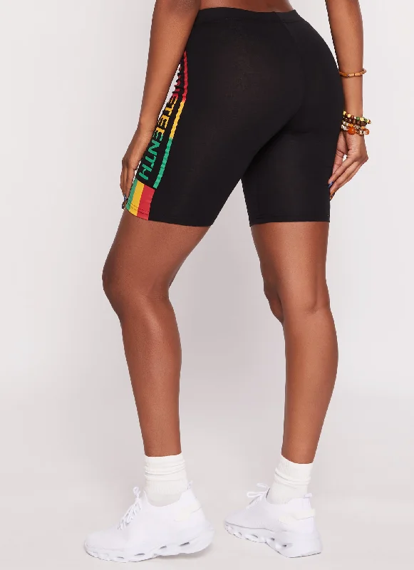 Juneteenth Black Bike Shorts