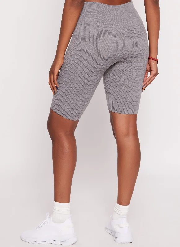 Seamless Ribbed High Waist Biker Shorts