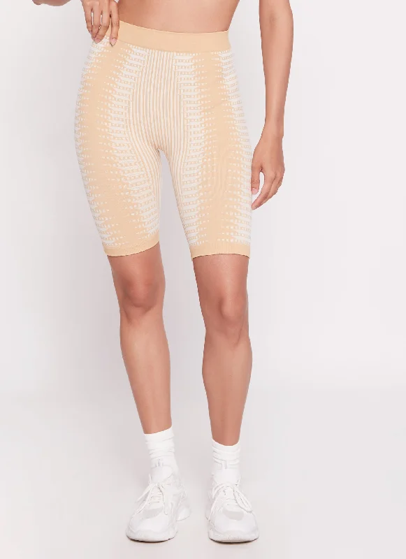 Seamless Printed High Waist Biker Shorts