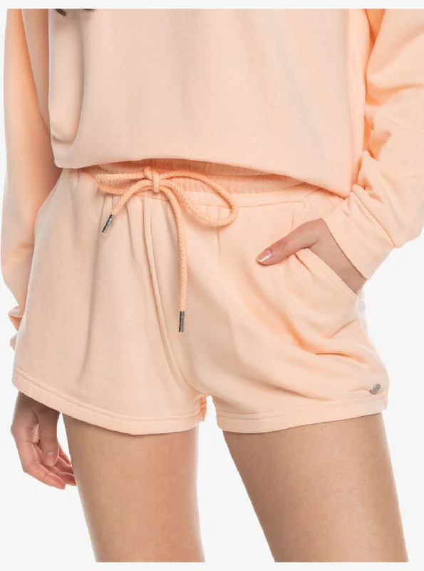 Surfing By Moonlight  Elastic Waist Shorts - Peach Parfait