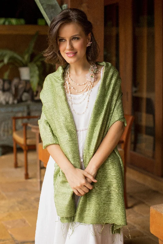 Green Treasure Hand Made Silk Shawl