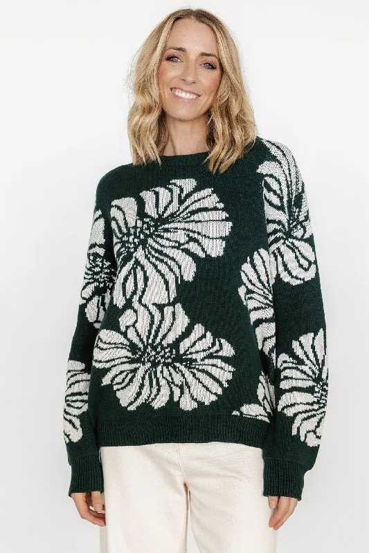 Maude Sweater | Green + Off White