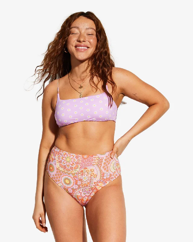 Billabong X Smiley Good Times Hi Retro Reversible High Leg Bikini Bottoms - Multi