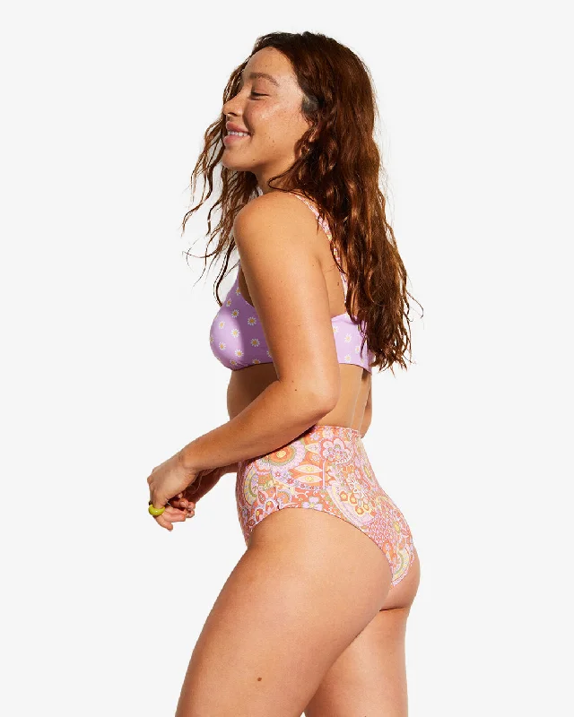 Billabong X Smiley Good Times Hi Retro Reversible High Leg Bikini Bottoms - Multi