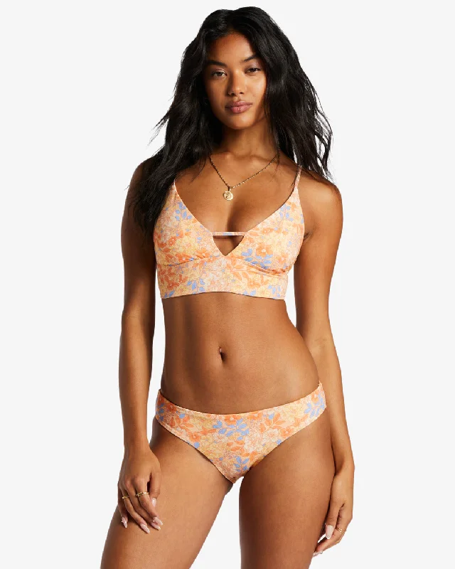 Fine By Me Reversible V-Neck Bikini Top - Light Melon