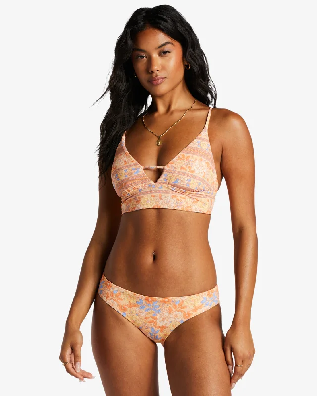 Fine By Me Reversible V-Neck Bikini Top - Light Melon