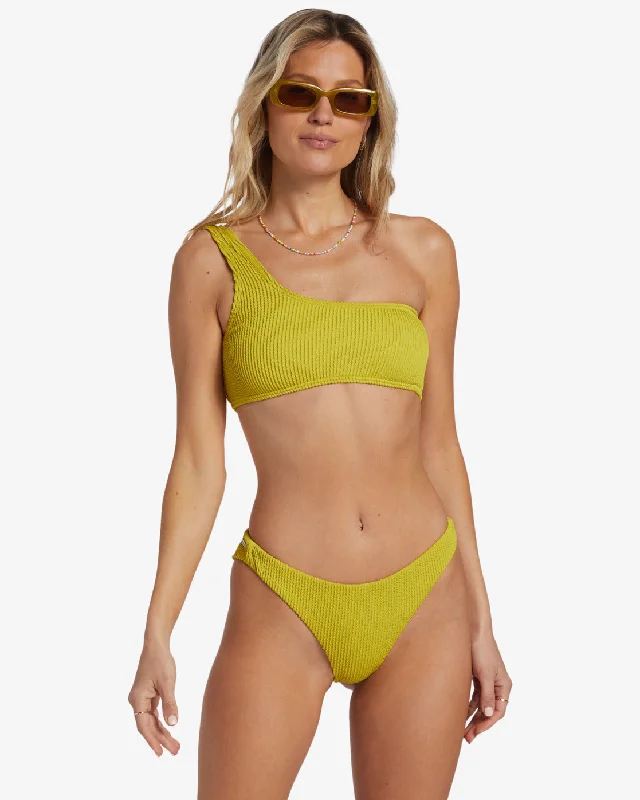 Summer High Lilly 1 Shoulder Bikini Top - Tart Lime