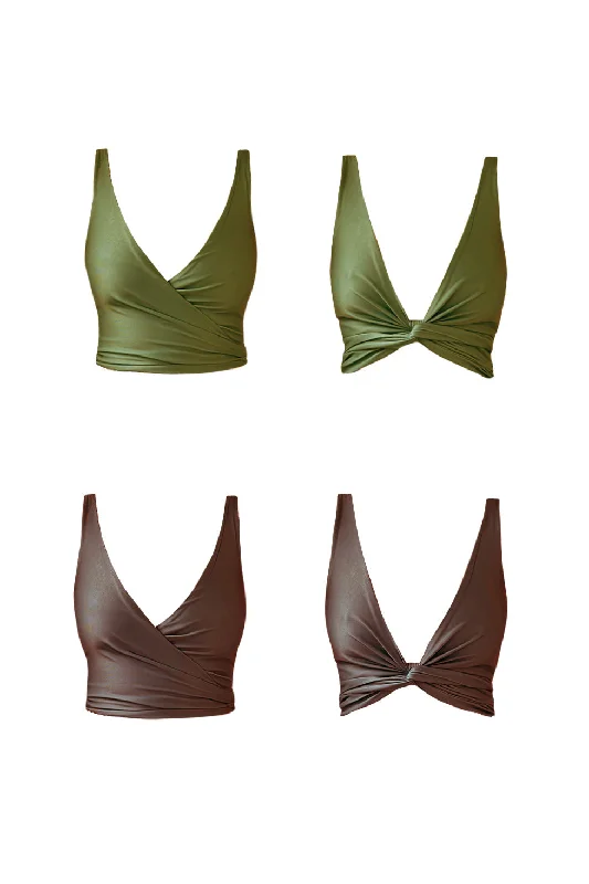 Tea Tree Reversible Bikini Wrap Top