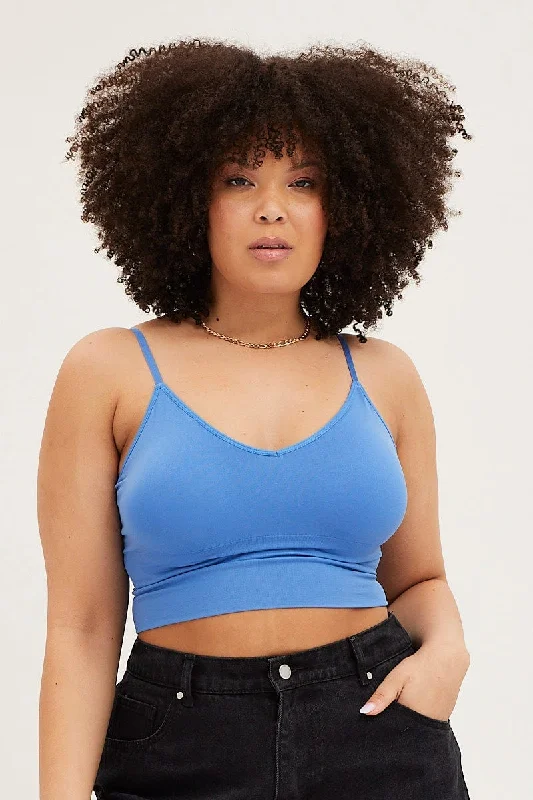 Blue Seamless Bralette