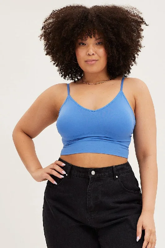 Blue Seamless Bralette