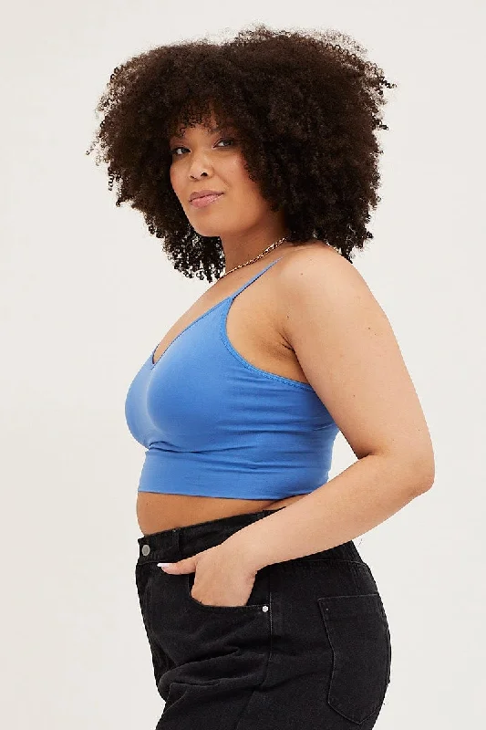 Blue Seamless Bralette