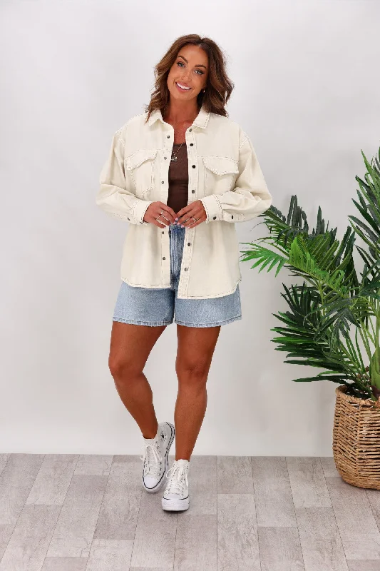 Foxwood Daisy Denim Shirt Ecru