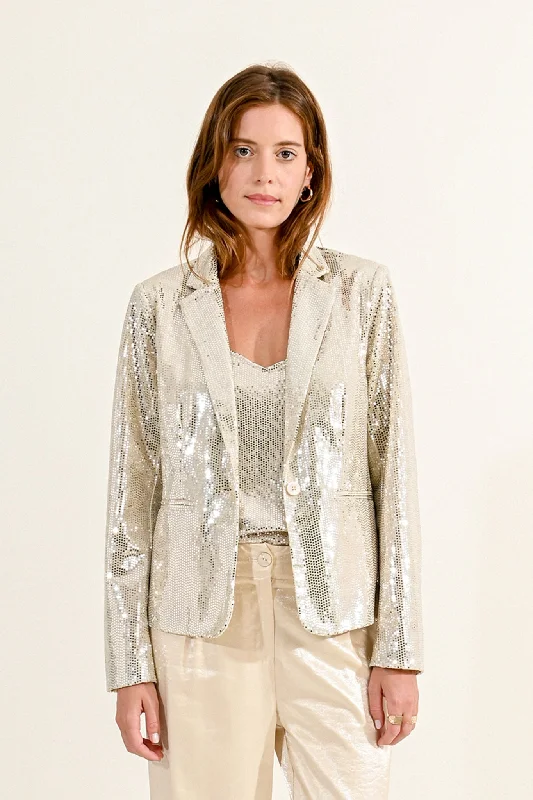 Molly Bracken Gold Sparkle Blazer