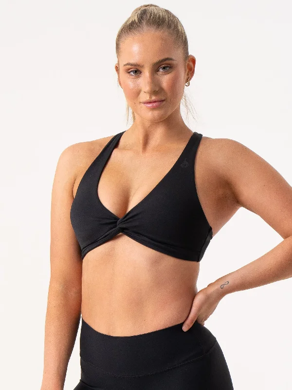 NKD Knot Sports Bra - Black