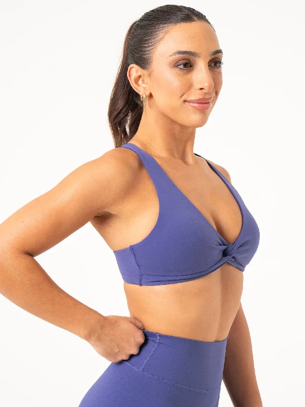 NKD Knot Sports Bra - Indigo