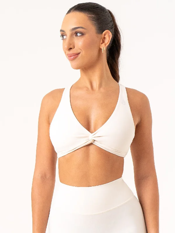 NKD Knot Sports Bra - Off White