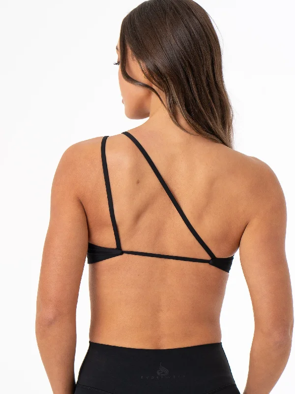 NKD One Shoulder Sports Bra - Black