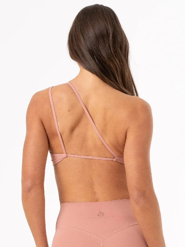 NKD One Shoulder Sports Bra - Dusty Pink