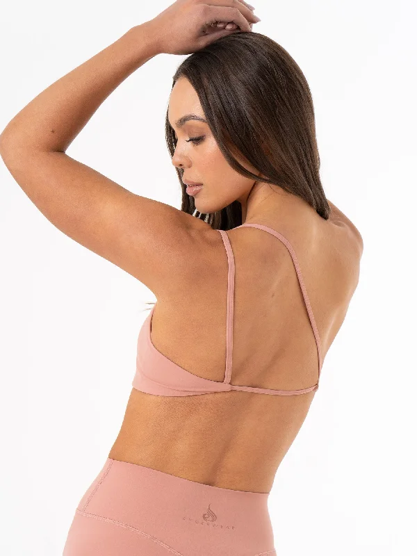 NKD One Shoulder Sports Bra - Dusty Pink