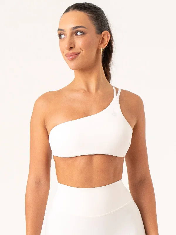 NKD One Shoulder Sports Bra - Off White