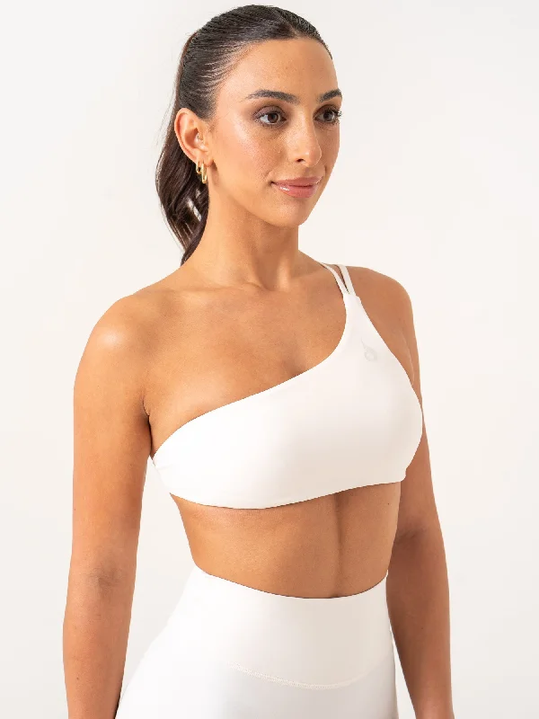 NKD One Shoulder Sports Bra - Off White