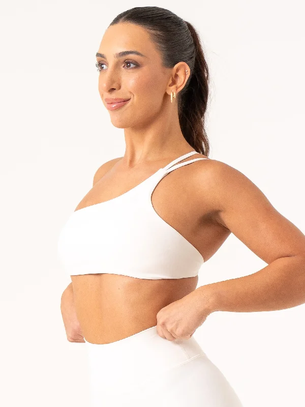 NKD One Shoulder Sports Bra - Off White