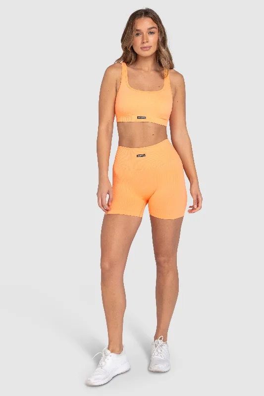 Ribbed Seamless Crop - Mango Orange