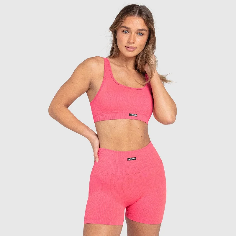 Ribbed Seamless Crop - Watermelon Pink