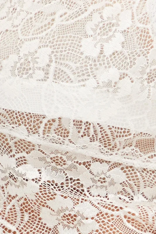 White V-neck Lace Bralette